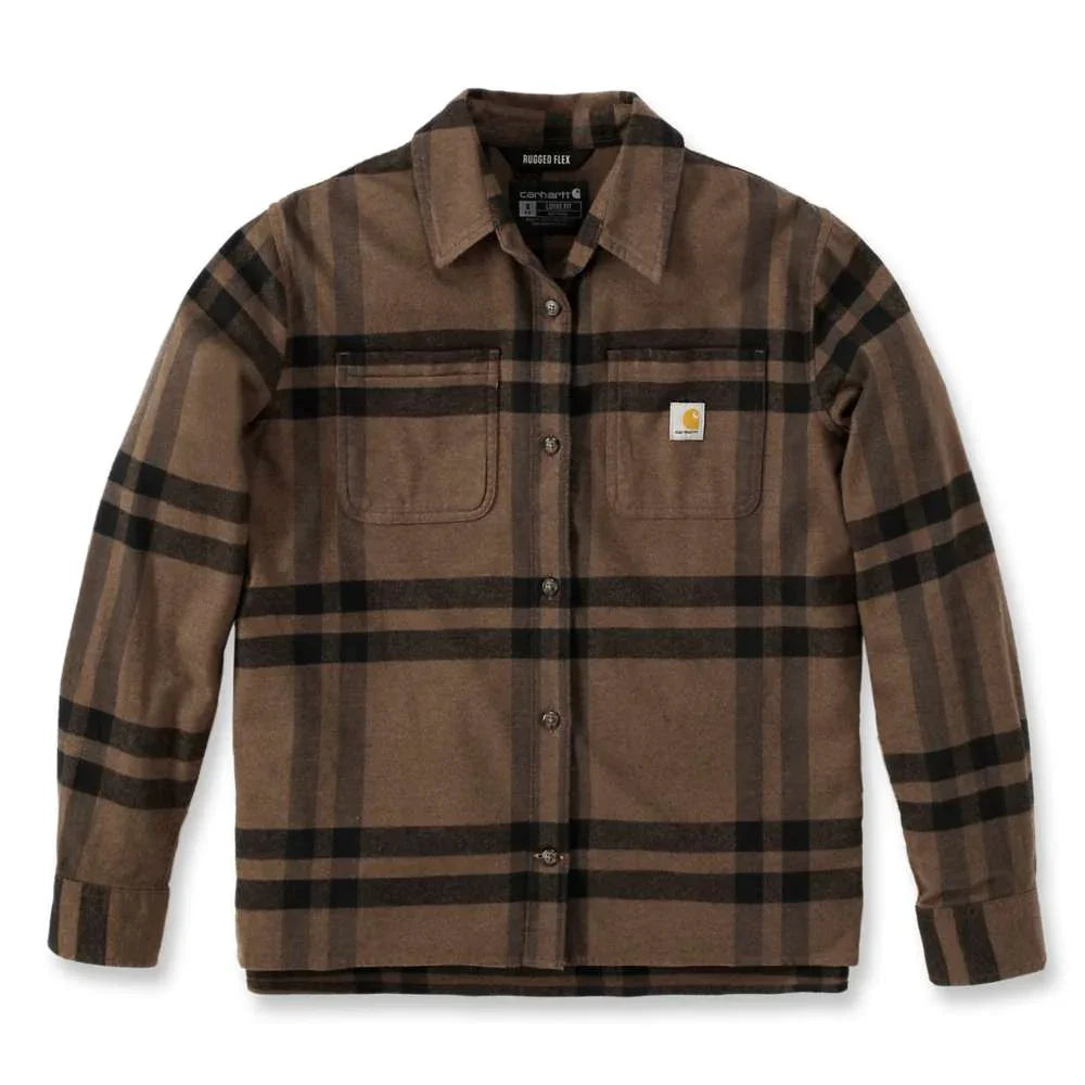 Carhartt 105989 Women's Rugged Flex Loose Fit Midweight Flannel Long-Sleeve Plaid Shirt