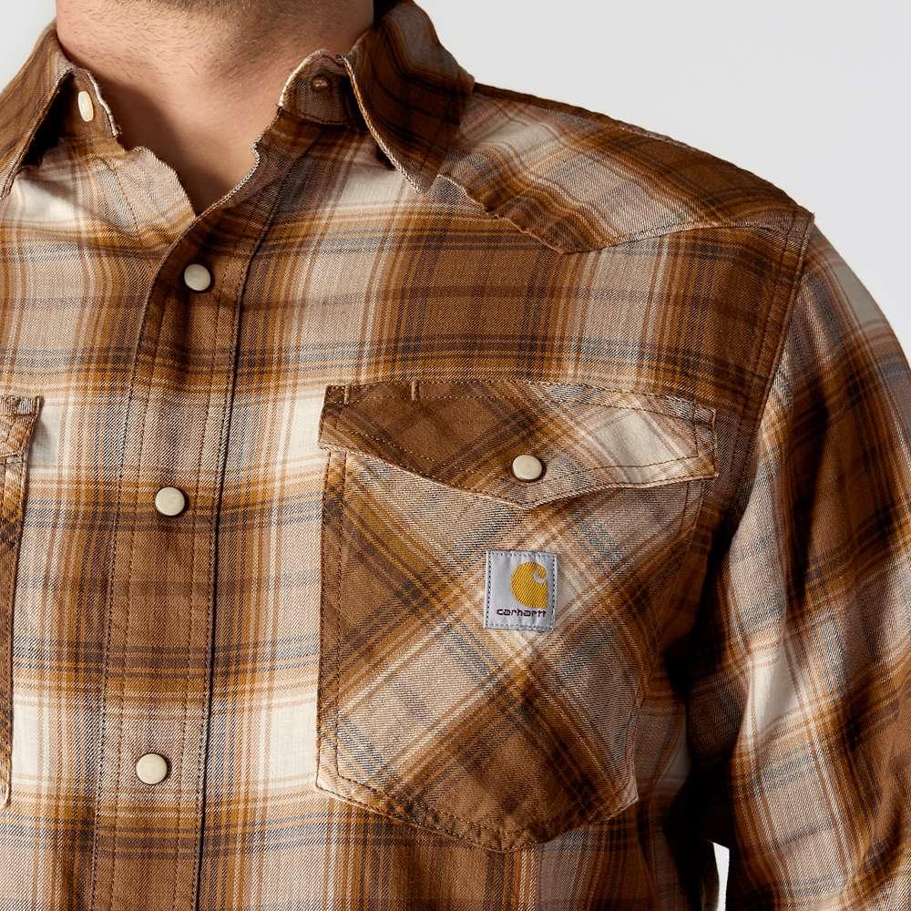 Carhartt 107016  Montana Rugged Flex Long Sleeve  Snap Front Plaid Shrt