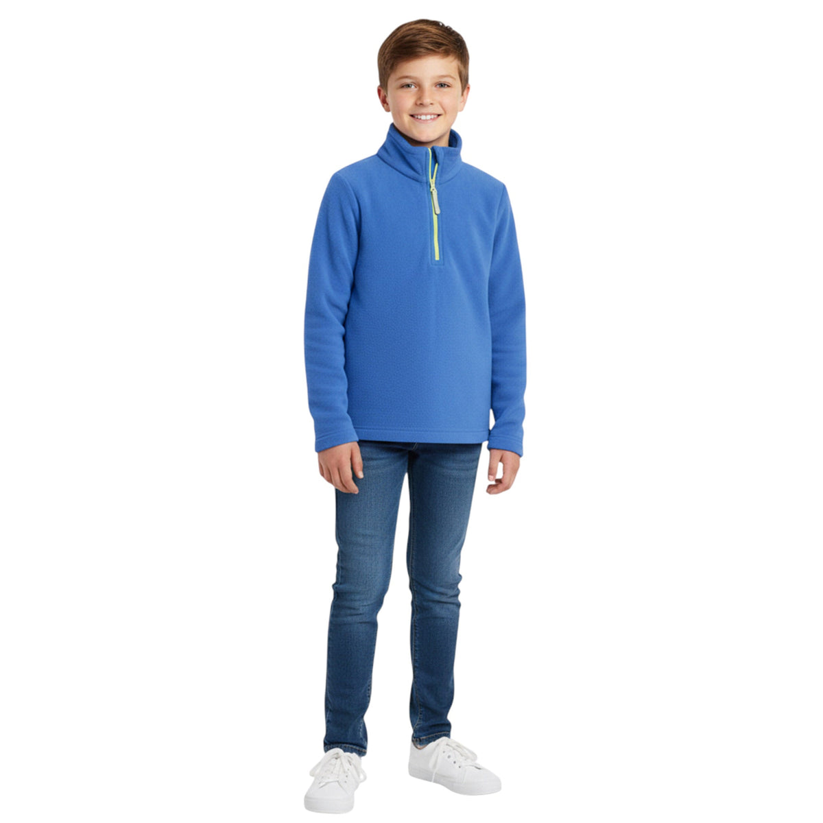 Kids Unisex Fleece Top – 1/4 Zip High Neck Pullover Sweatshirt