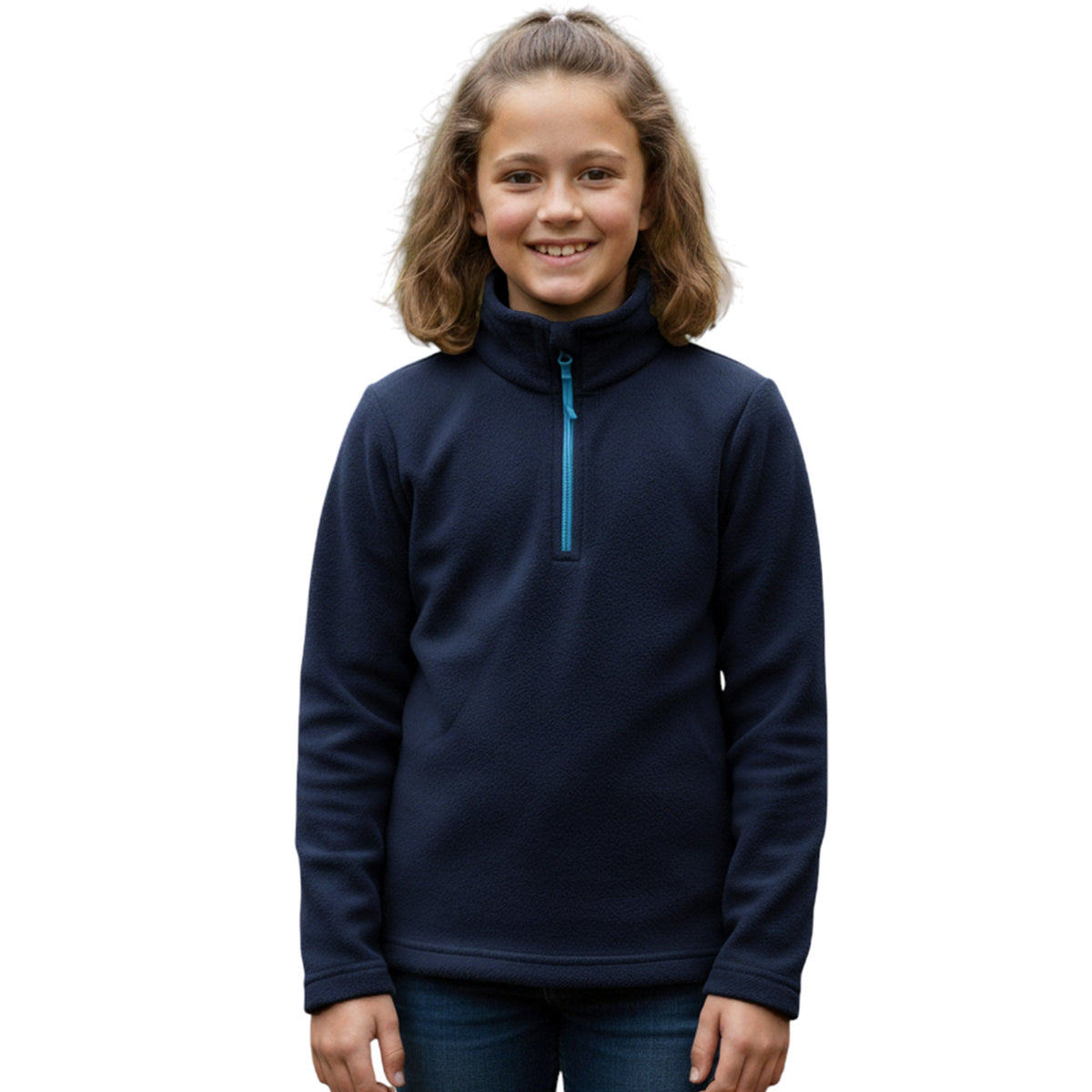 Kids Unisex Fleece Top – 1/4 Zip High Neck Pullover Sweatshirt