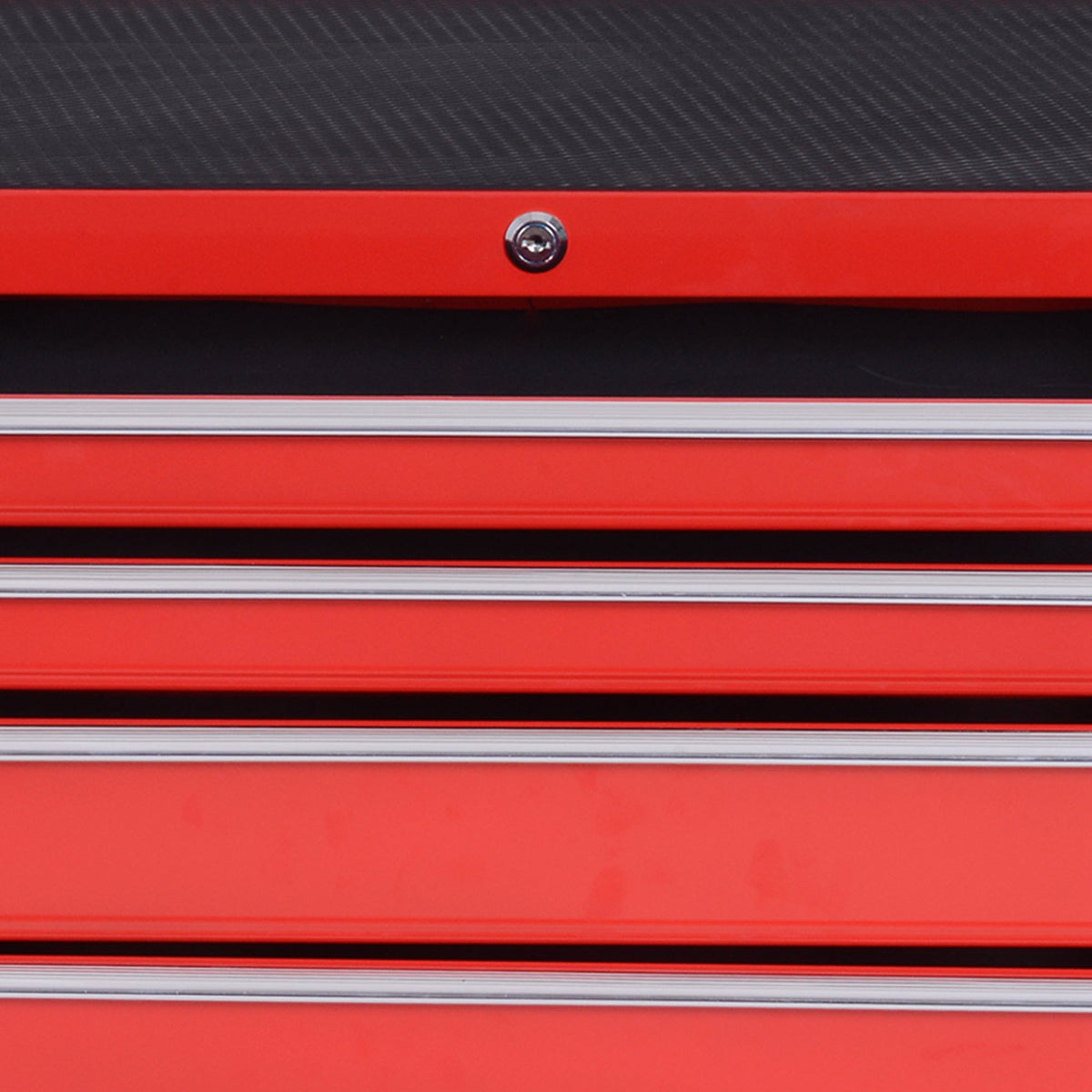 DURHAND 7-Drawer Rolling Tool Chest on Wheels, Lockable Tool Cabinet with Side Handle, Metal Tool Box Trolley for Garage, Workshop, Red