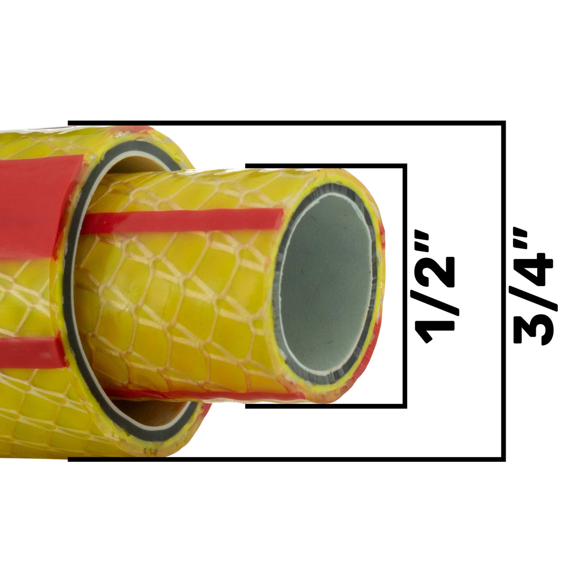 3/4" Yellow Premium Garden Hose Pipe, 6-Layers