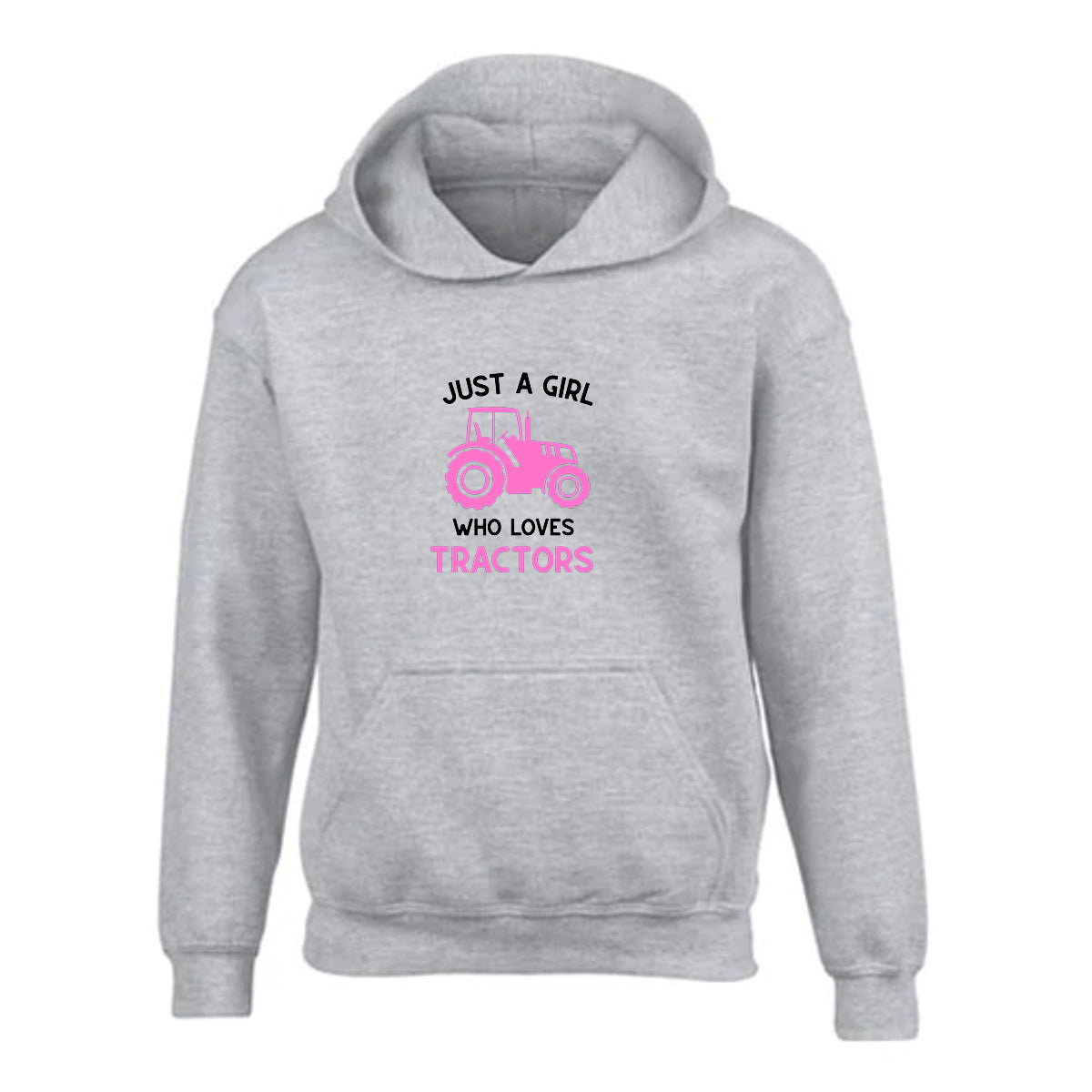 Kids "JUST A GIRL WHO LOVES TRACTORS" Printed Hoodie