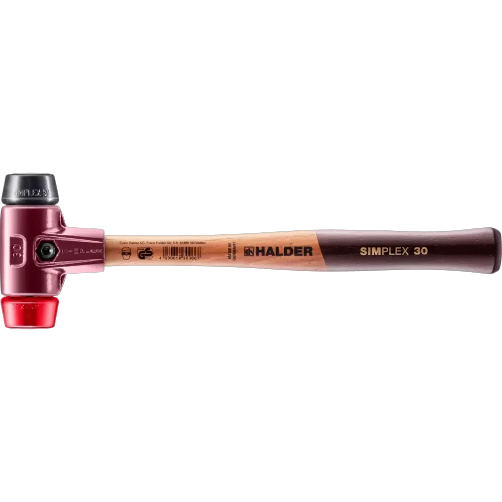 Halder Simplex soft-face mallet, cast iron housing - Rubber Composition / Plastic