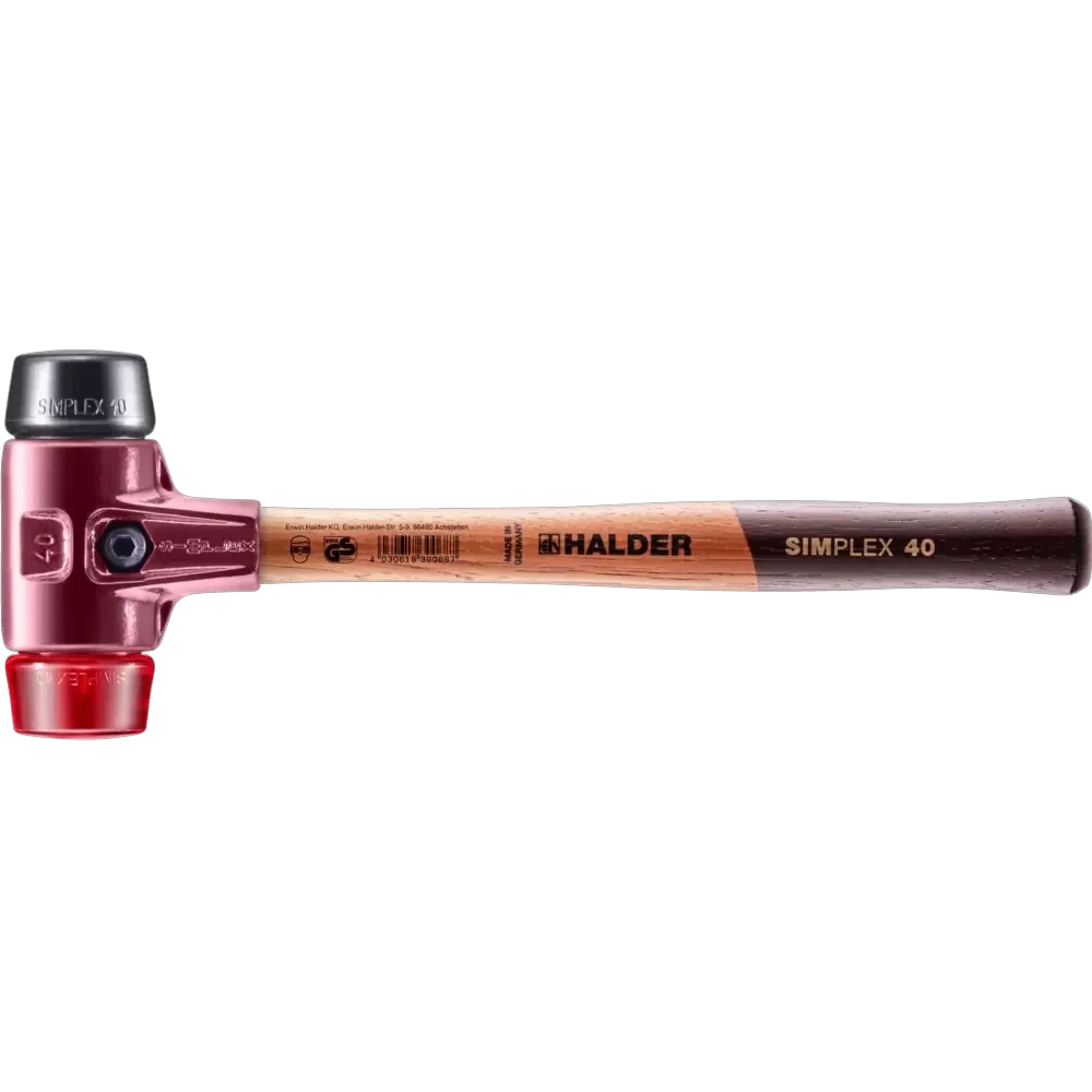 Halder Simplex soft-face mallet, cast iron housing - Rubber Composition / Plastic