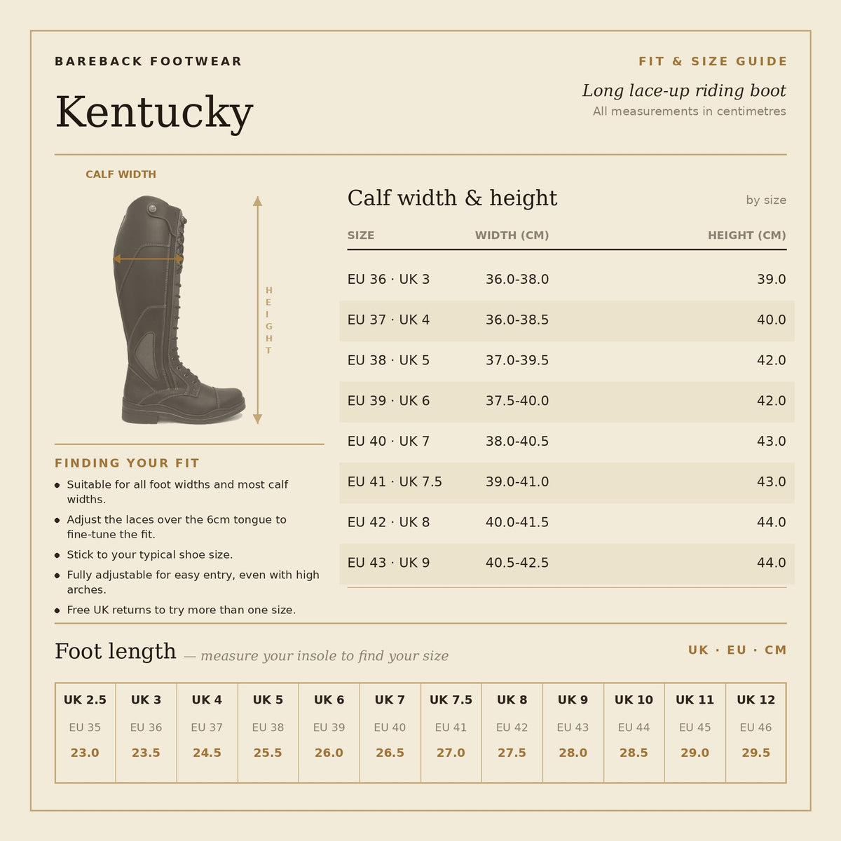 Kentucky Long Riding Boots - Black