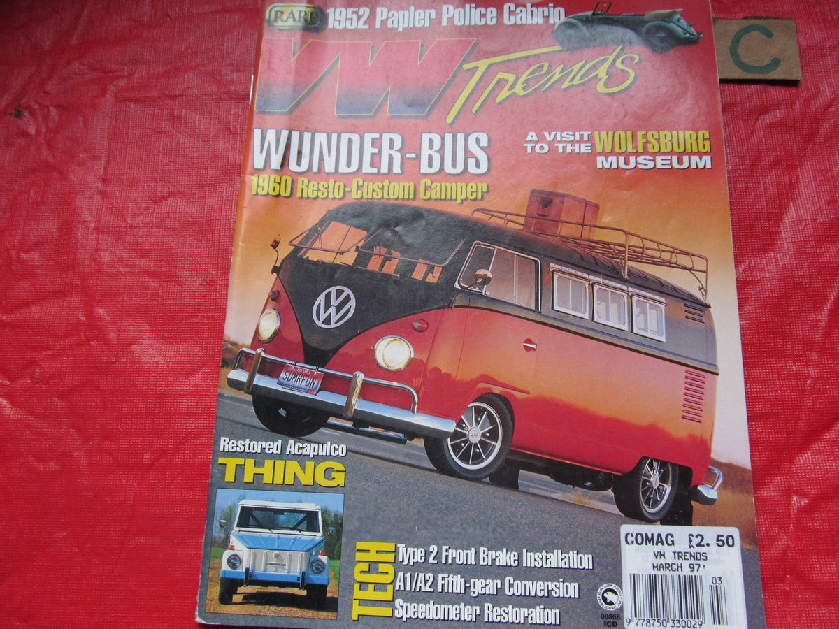 VW TRENDS MAGAZINE March 1997 POLICE CABRIO=RESTO CAMPER-WOLFSBURG MUSEUM-DRAG