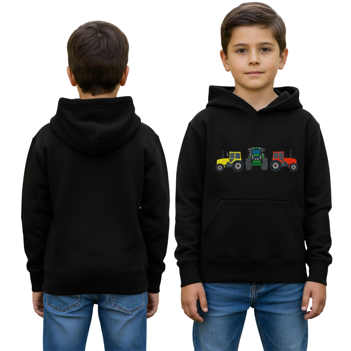 Unisex Kids Tractor Logo Embroidered Hoodie