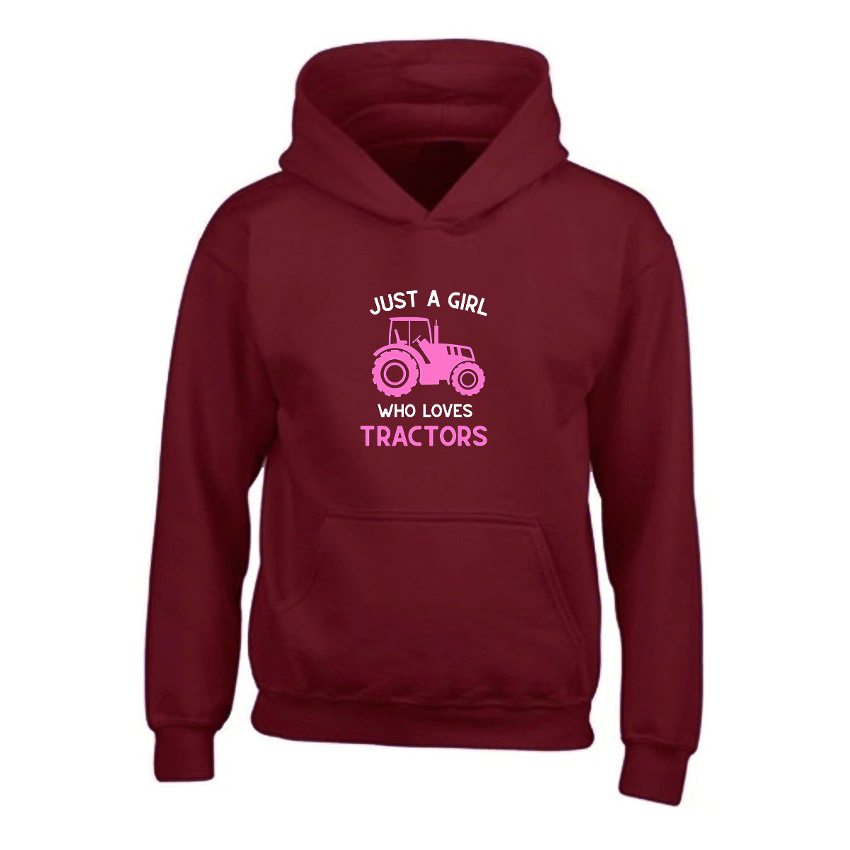 Kids "JUST A GIRL WHO LOVES TRACTORS" Printed Hoodie