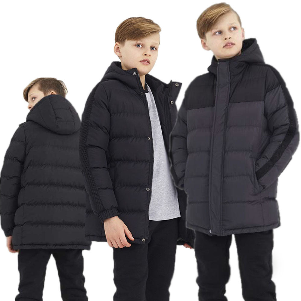 Kids Boys "Allen" Padded Hooded Longline Jacket