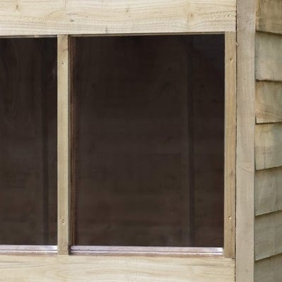 4LIFE Overlap Pressure Treated 8ft x 6ft Apex Shed - Double Door, 4 Windows