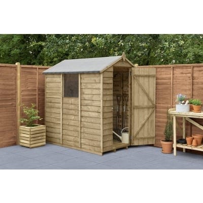 4LIFE Overlap Pressure Treated 6ft x 4ft Apex Shed