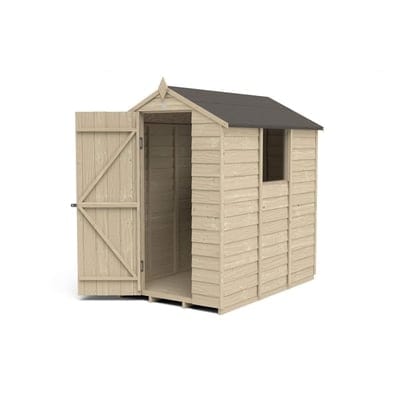 4LIFE Overlap Pressure Treated 6ft x 4ft Apex Shed