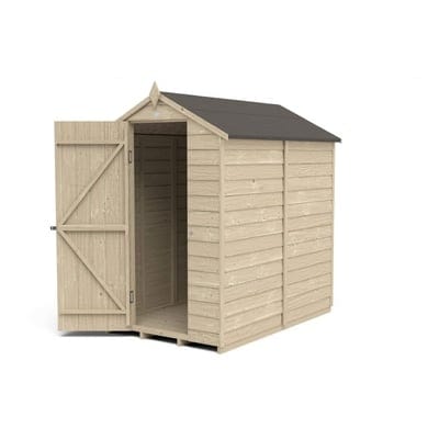 4LIFE Overlap Pressure Treated 6ft x 4ft Apex Shed - No Window