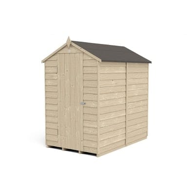 4LIFE Overlap Pressure Treated 6ft x 4ft Apex Shed - No Window