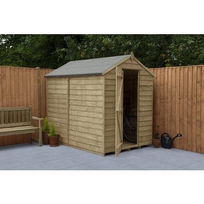 4LIFE Overlap Pressure Treated 7ft x 5ft Apex Shed - No Window