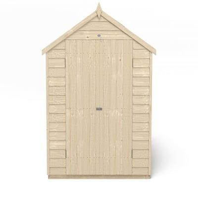 4LIFE Overlap Pressure Treated 8ft x 6ft Apex Shed - Double Door, 4 Windows