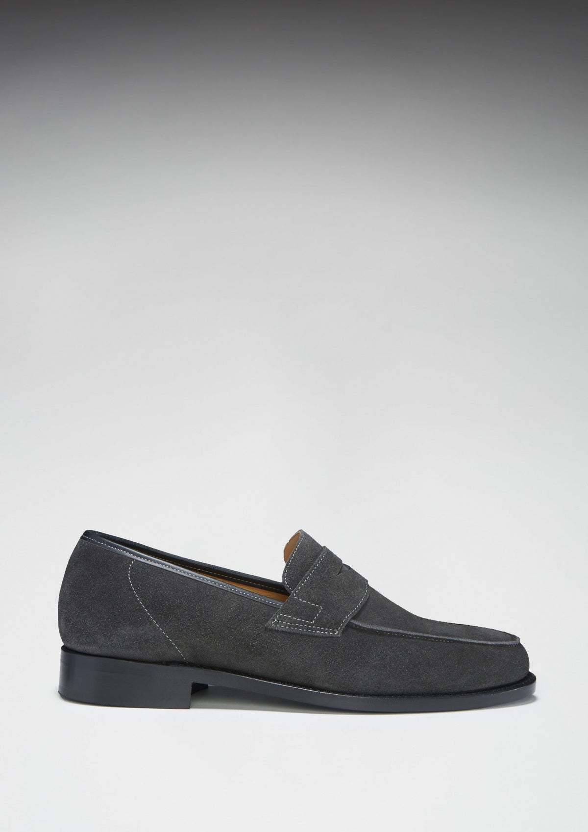 Slate Grey Suede Loafers, Welted Leather Sole