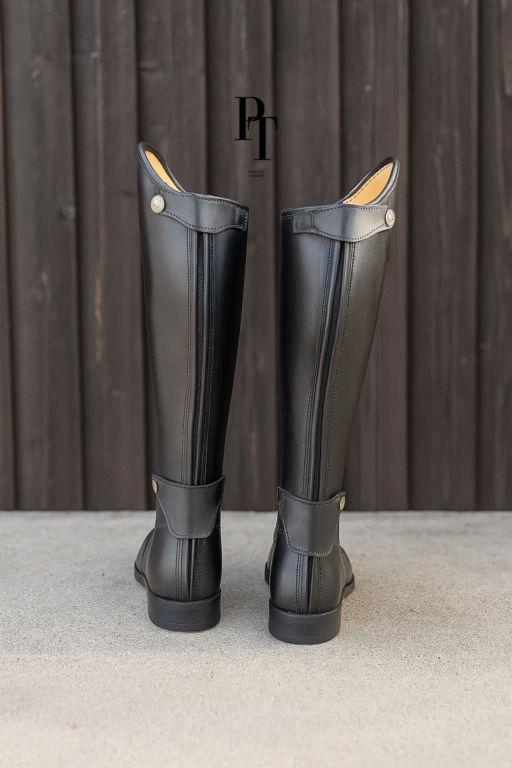 Classic Black Leather Show Jumping Boots