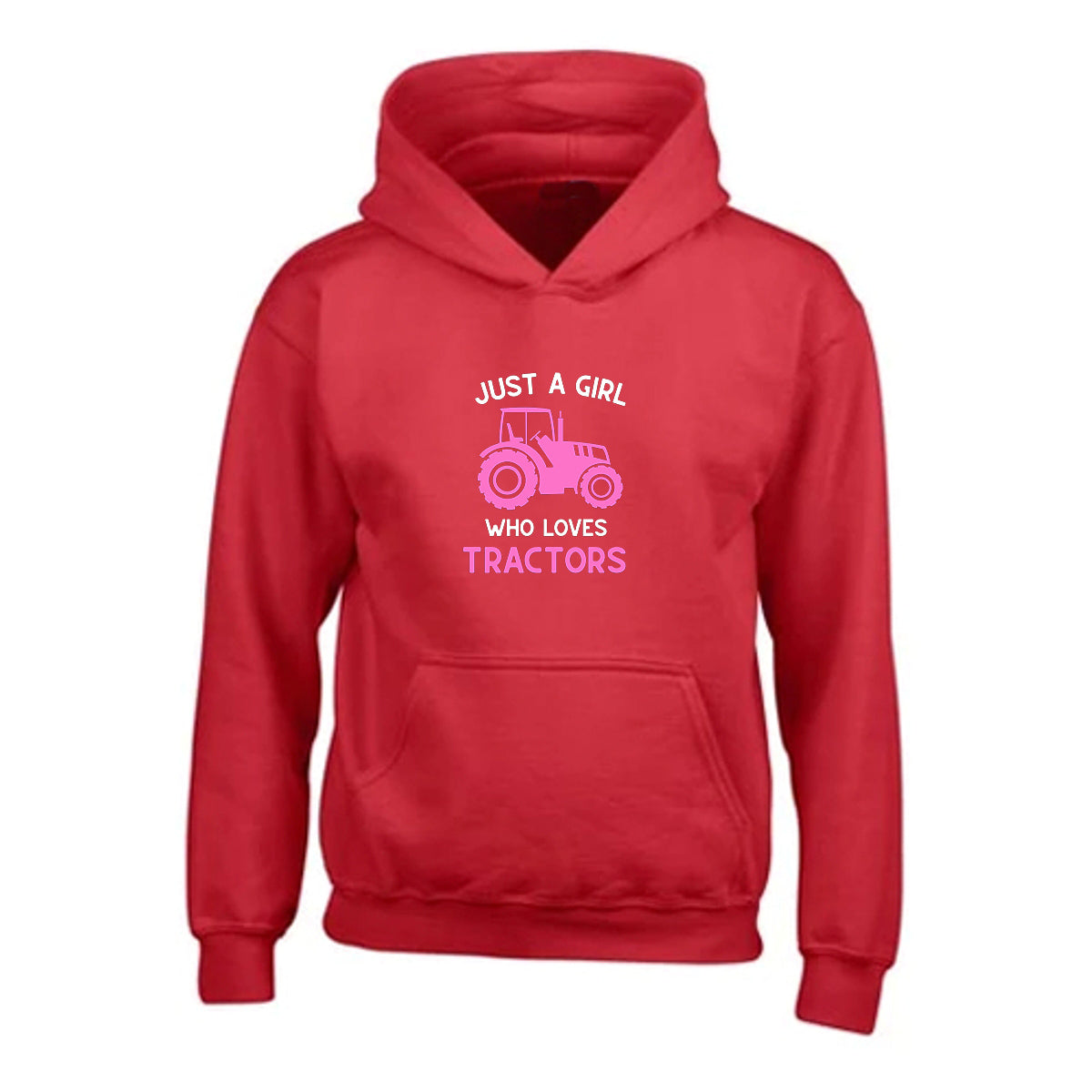 Kids "JUST A GIRL WHO LOVES TRACTORS" Printed Hoodie