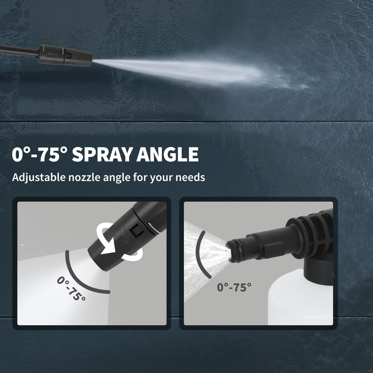 Outsunny 2200W High Pressure Washer, 170 Bar Pressure, 420 L/h Flow, Portable Electric Power Washer Jet Wash Cleaner with Adjustable Nozzle 6M Hose and Hose Reel for Home Patio Car Driveway