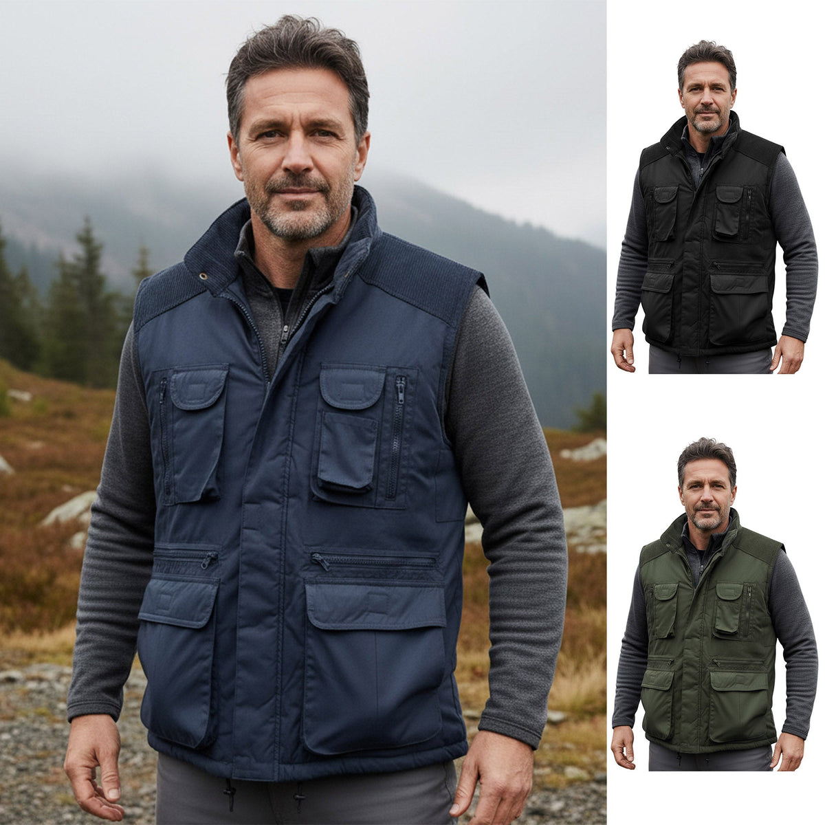 Mens Richmond Multipocket Fully Lined Showerproof Padded Stalker