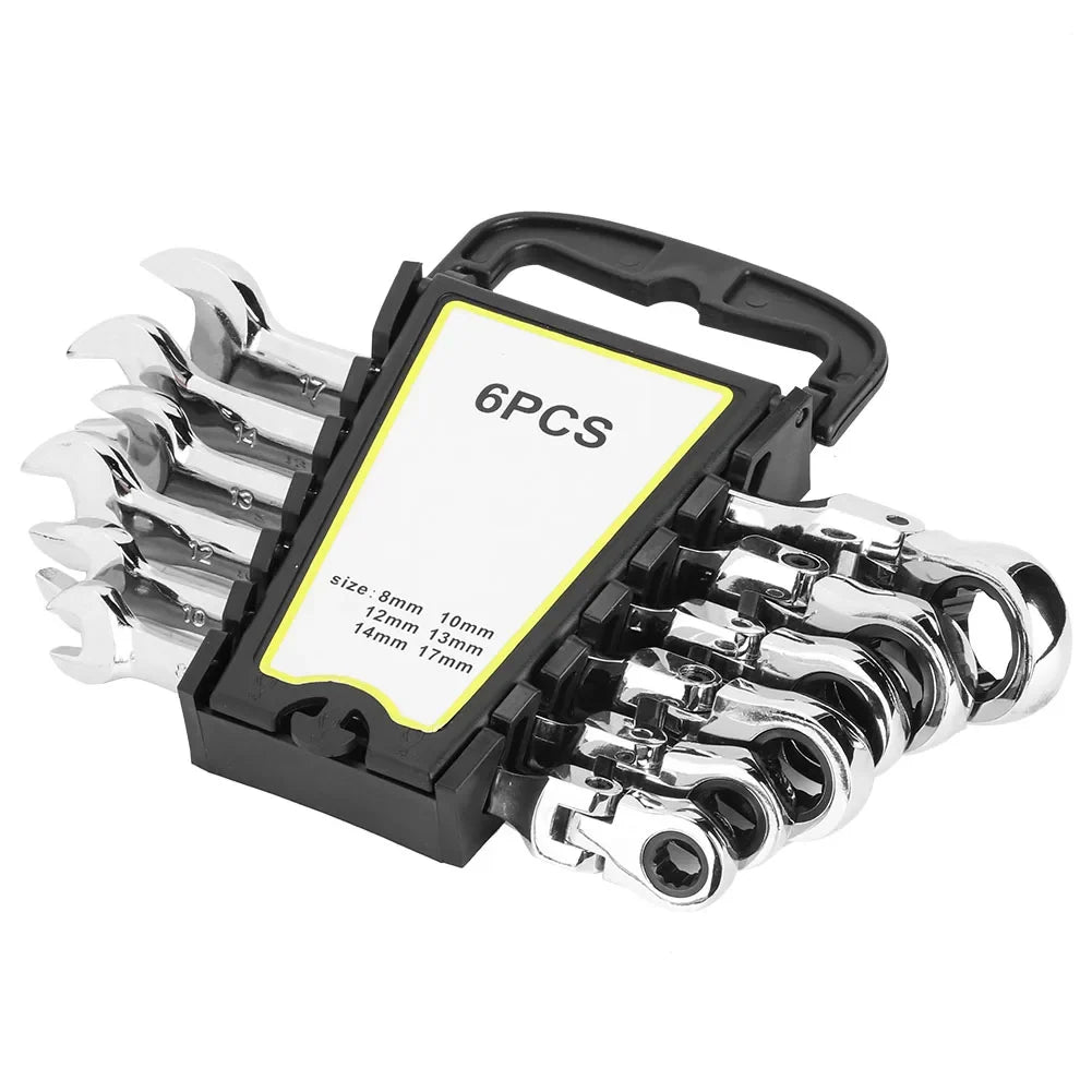 Flexible  Multi functional Ratchet Conination Spanner Wrench 8-17mm Repair Tools Set Spanner Combination Wrench Set
