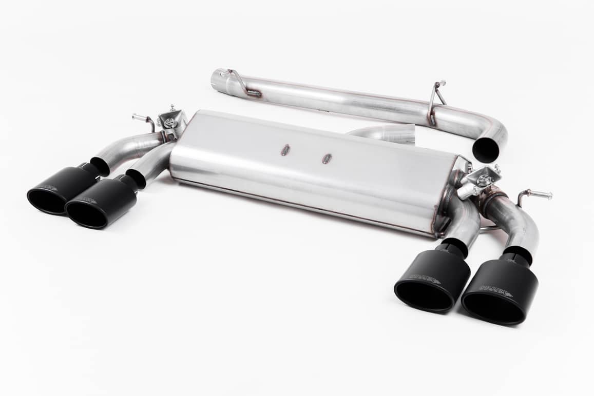 Milltek VW Golf R (MK7.5) 2.0L TSI (17-18) Non-Resonated Cat-Back Exhaust – Cerakote Black Oval Tips – SSXVW424