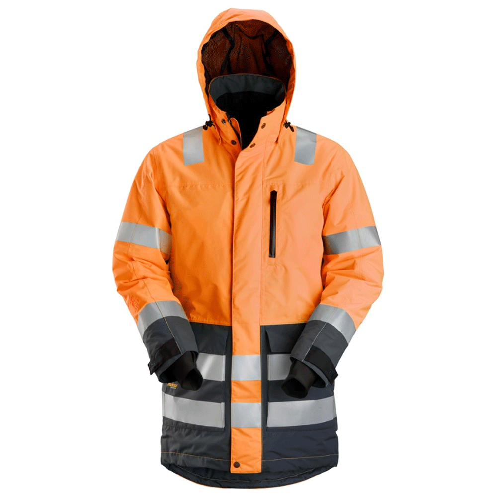 Snickers 1830 AllroundWork, Hi-Vis Waterproof Parka Jacket Class 3 Various Colours