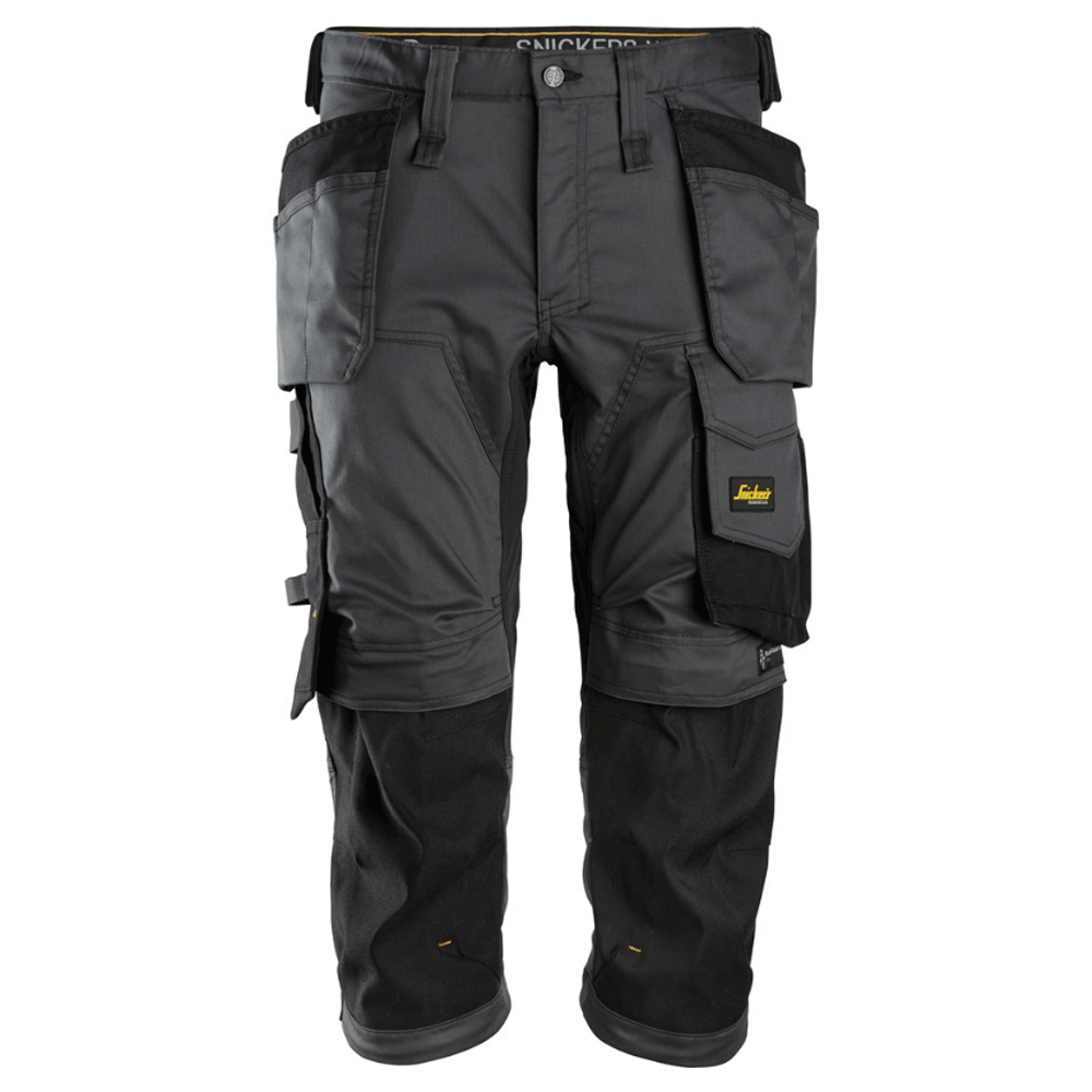 Snickers 6142 AllroundWork, Stretch Kneepad Holster Pockets Pirate Trousers Steel Grey/Black, 30" Waist-Snickers 44