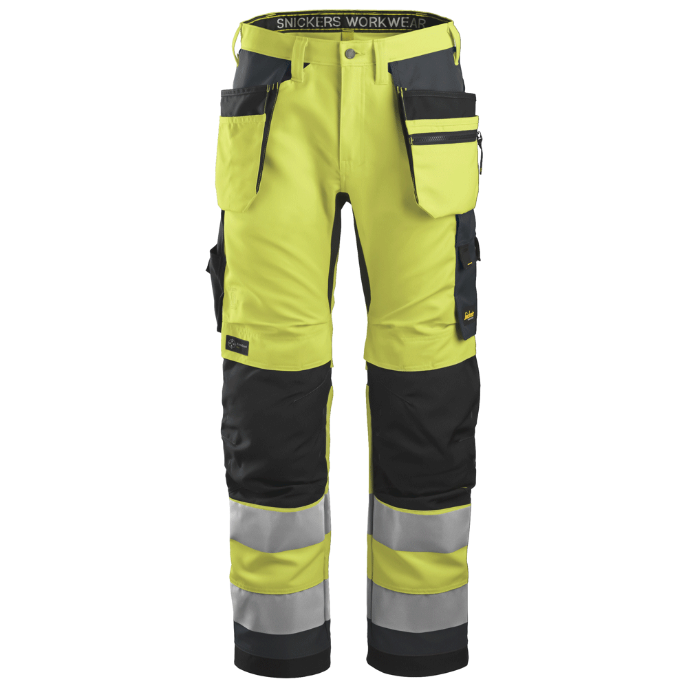 Snickers 6230 AllroundWork, Hi-Vis Trousers Holster Pockets+ CL2  Various Colours