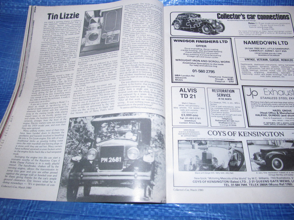 1980 MARCH COLLECTORS CAR MAGAZINE /  TRIUMPH NAPIER JOWETT #bk1