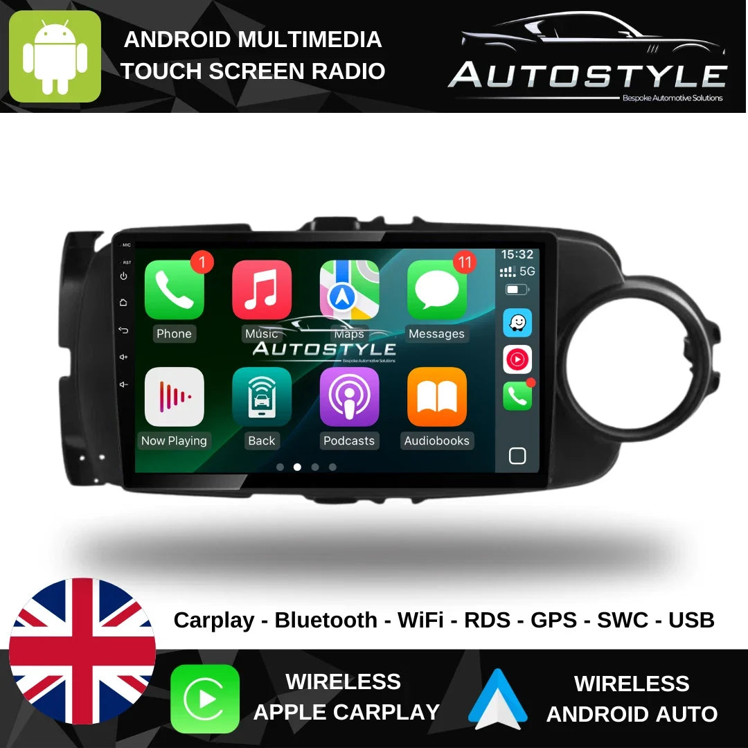 Toyota Yaris Vitz Apple Carplay / Android Auto 9" Stereo Upgrade