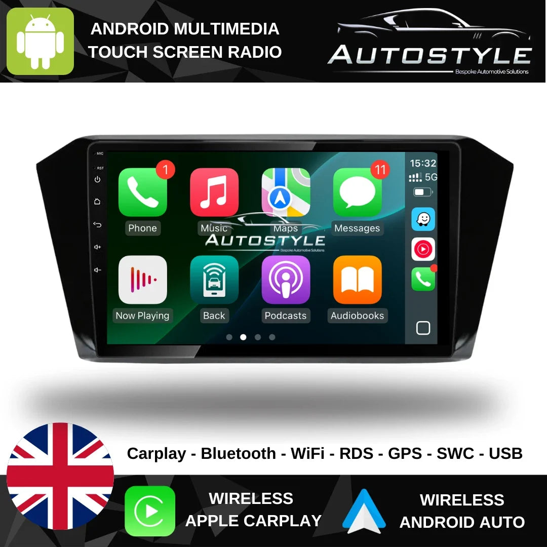 VW Passat B8 Apple Carplay / Android Auto 10" Stereo Upgrade 2014-2022