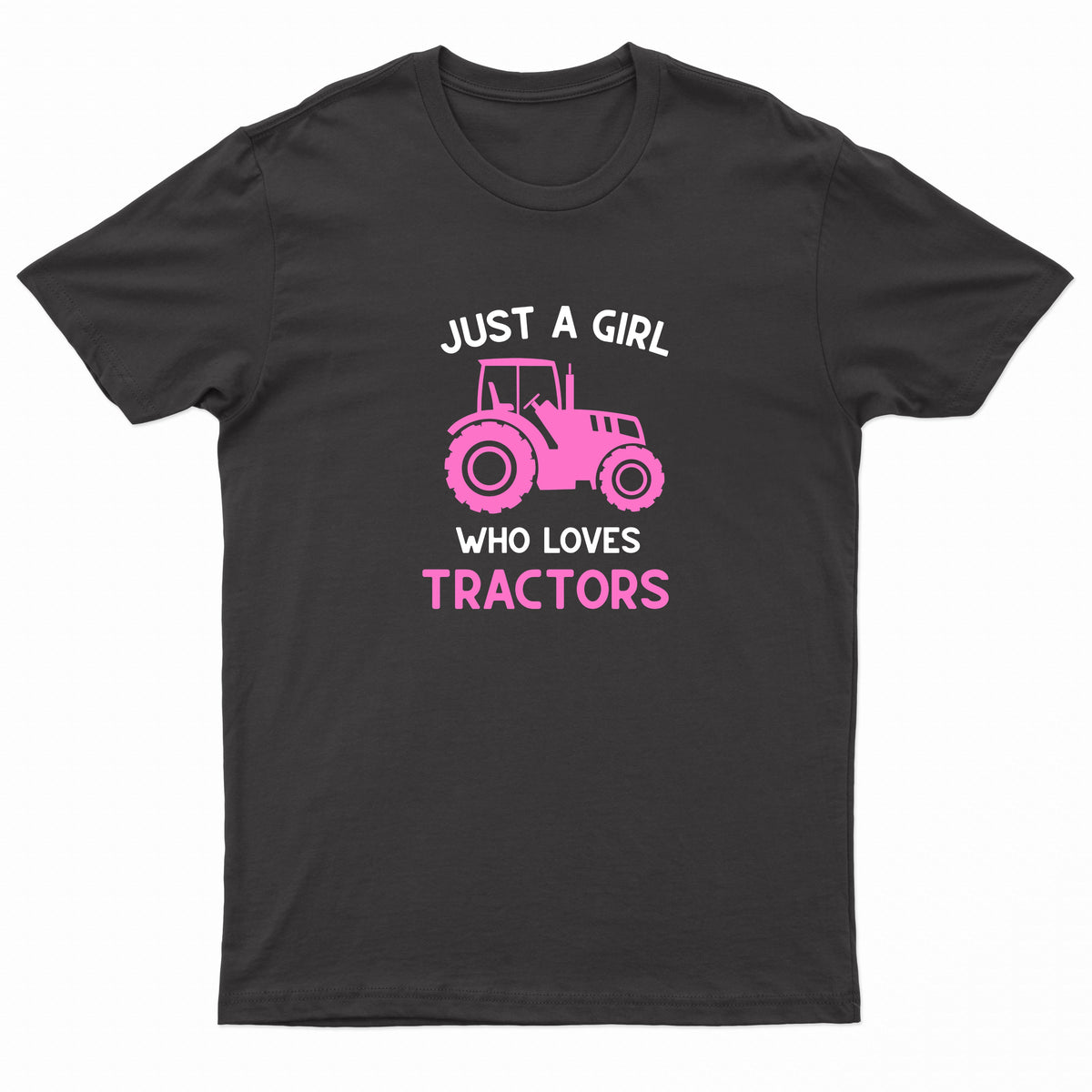 Kids "JUST A GIRL WHO LOVES TRACTORS" Printed T-Shirt