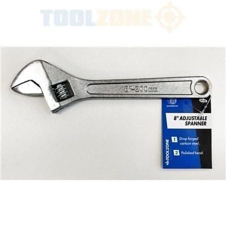 Adjustable Spanner Drop Forged Chrome Plated Jaw 25mm 8 Inch