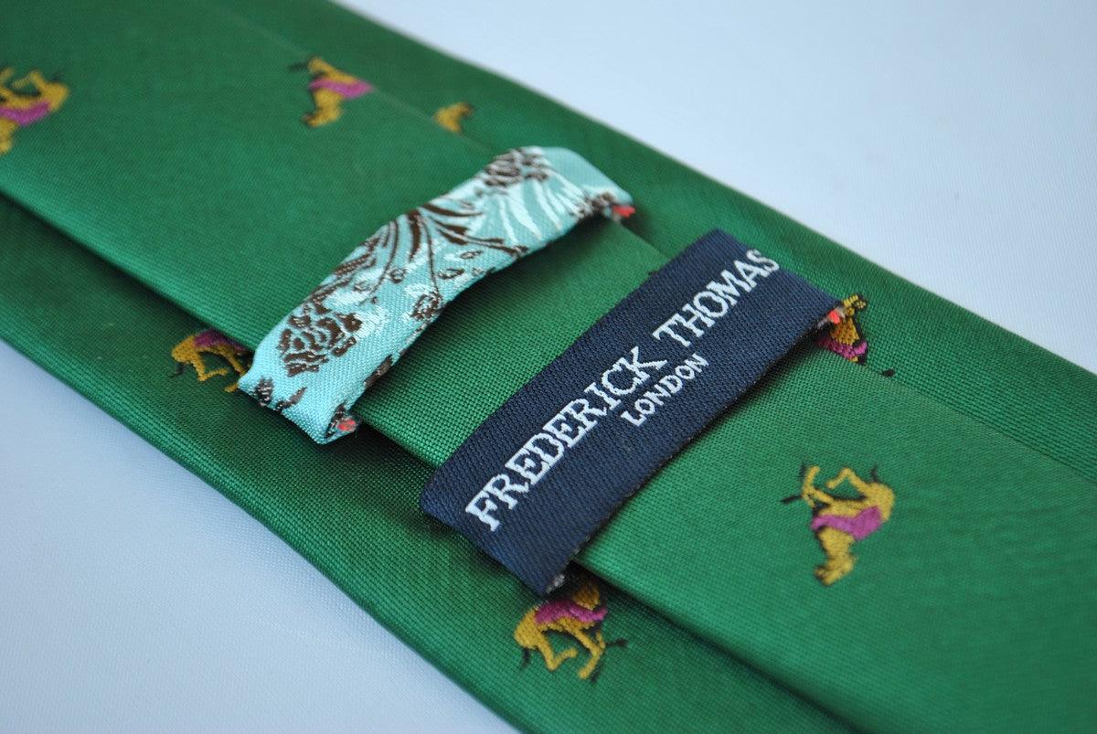 dark green with racing greyhound dog tie