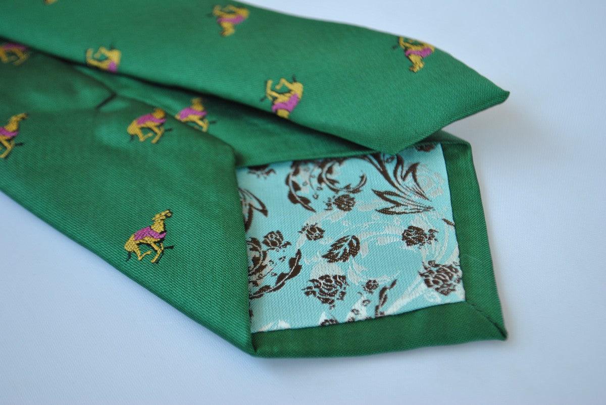 dark green with racing greyhound dog tie