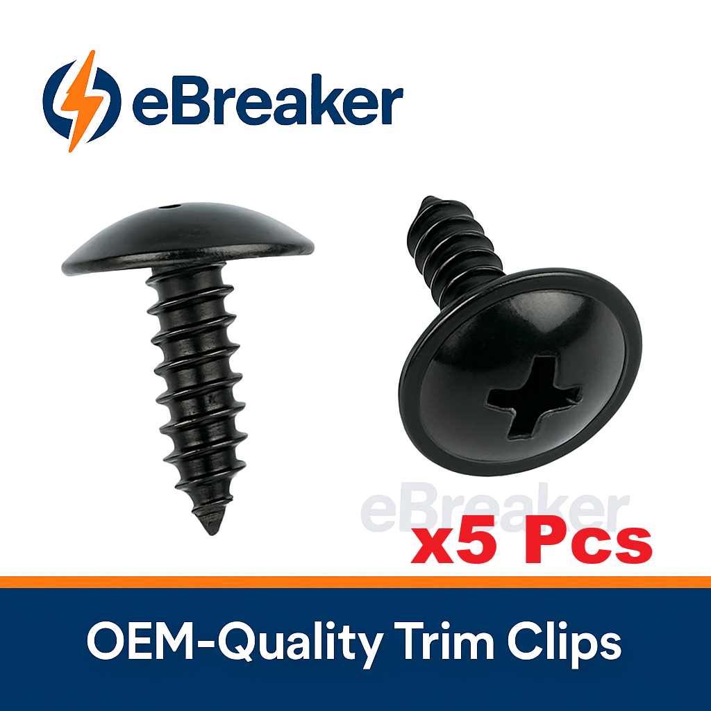 Automotive Vehicle Universal M5 Black Flange Head Self Tapping Trim Screw - Car Van Truck
