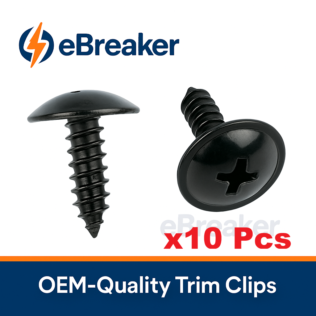 Automotive Vehicle Universal M5 Black Flange Head Self Tapping Trim Screw - Car Van Truck