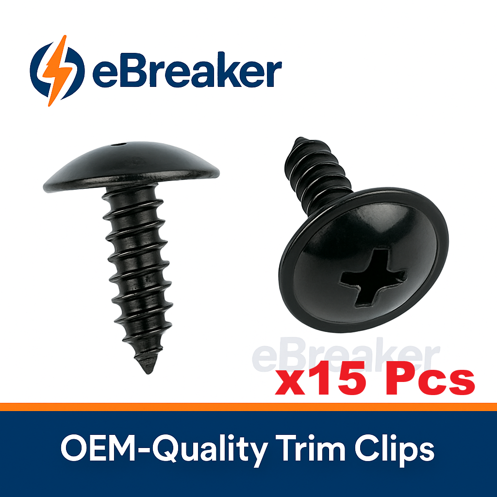 Automotive Vehicle Universal M5 Black Flange Head Self Tapping Trim Screw - Car Van Truck