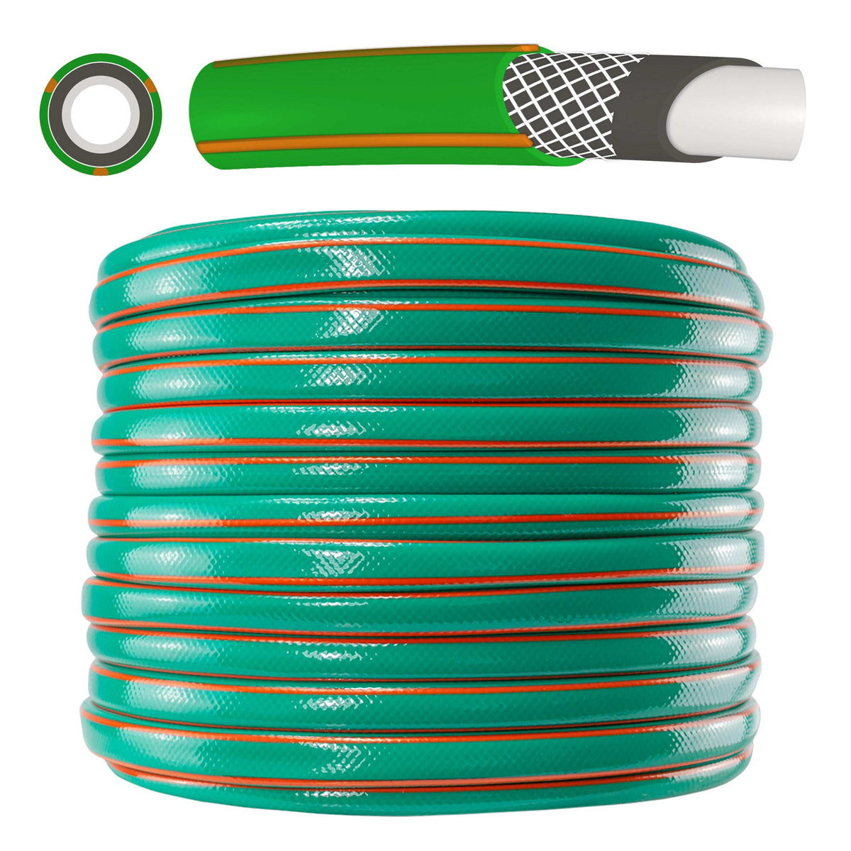 1/2" Green Economy Garden Hose Pipe, 4-Layers