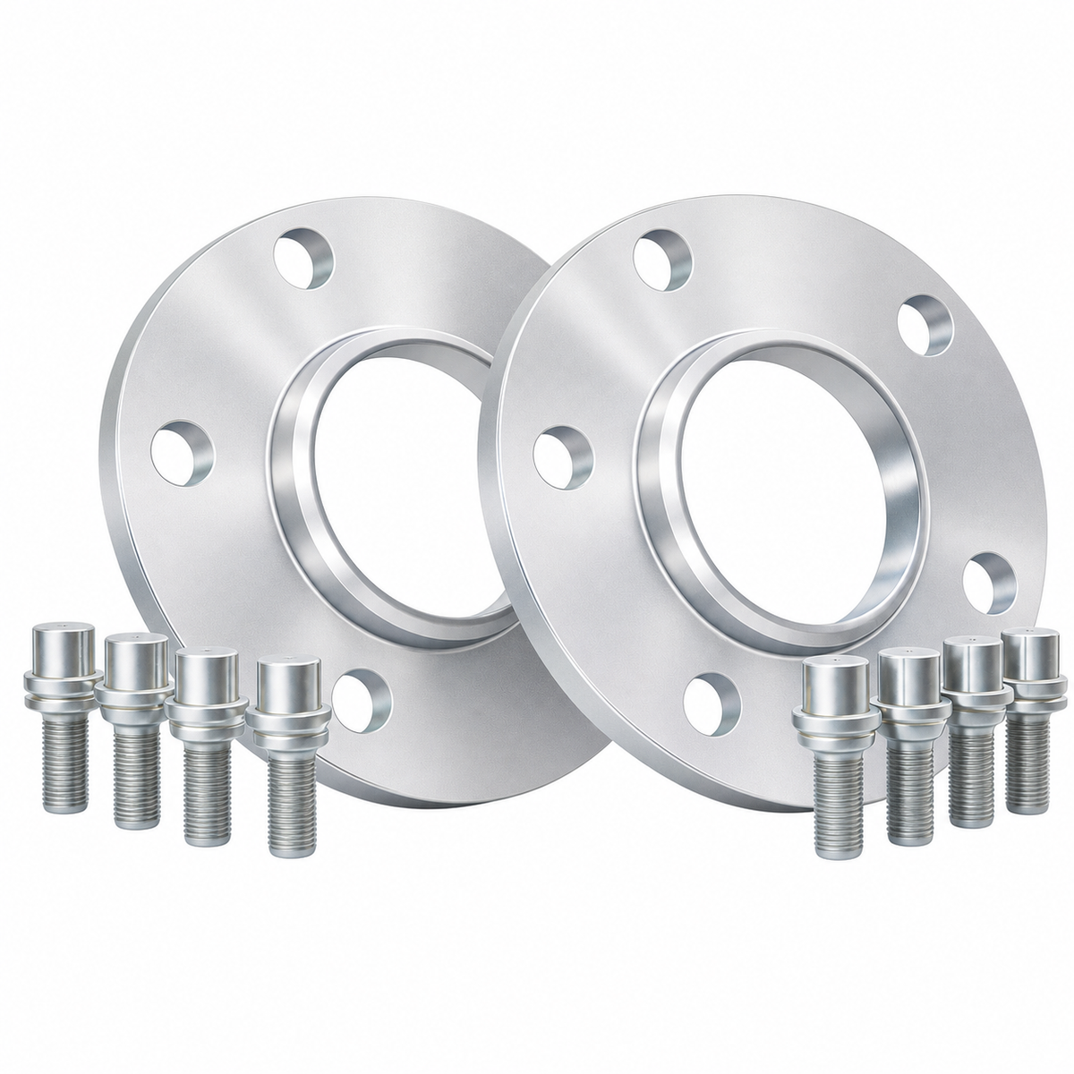 PORSCHE 20mm Wheel Spacers 5x130 With Extended O.E Bolts Precision Fit in Silver