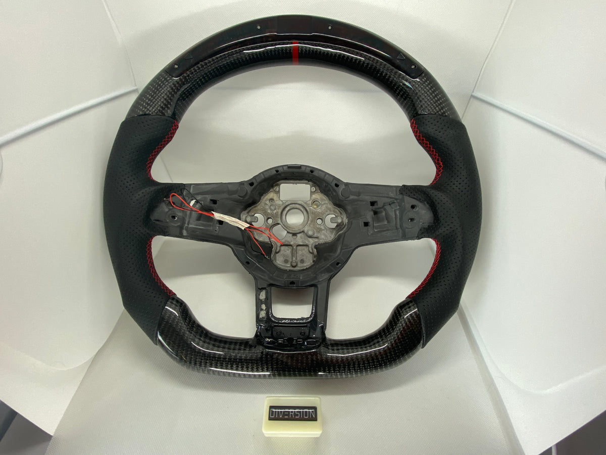 Volkswagen Polo AW MK6 GTI / R Line LED Display Carbon Fibre Steering Wheel (LED CUSTOM / 2018+ Models)