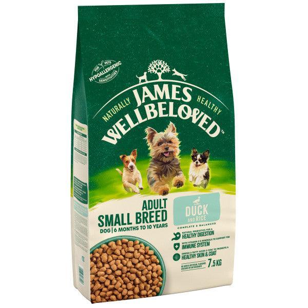 James Wellbeloved Adult Small Breed Duck & Rice Dry Dog Food 7.5kg
