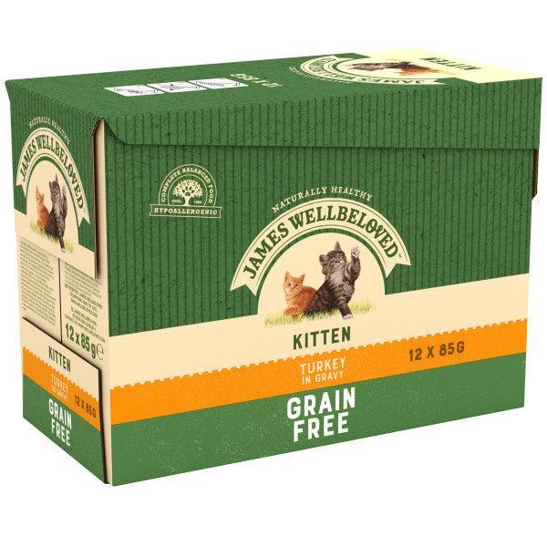 James Wellbeloved Kitten Grain Free Turkey in Gravy Wet Cat Food Pouches 12 x 85g
