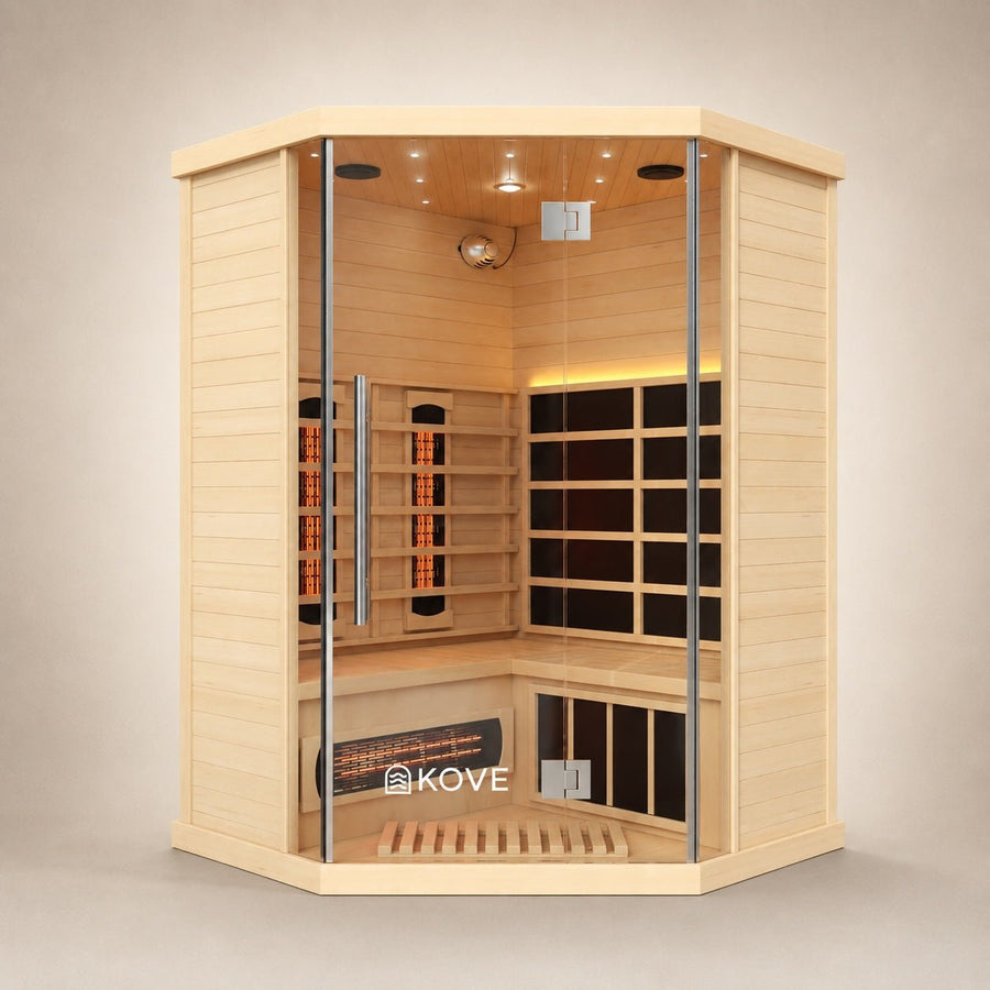 KOVE Corner Full Spectrum Infrared Sauna – 3–4 Person