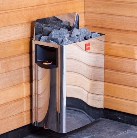 KOVE x Harvia The Wall SW80 8kW Sauna Heater – Stainless Steel Electric Heater with Built-In Controls