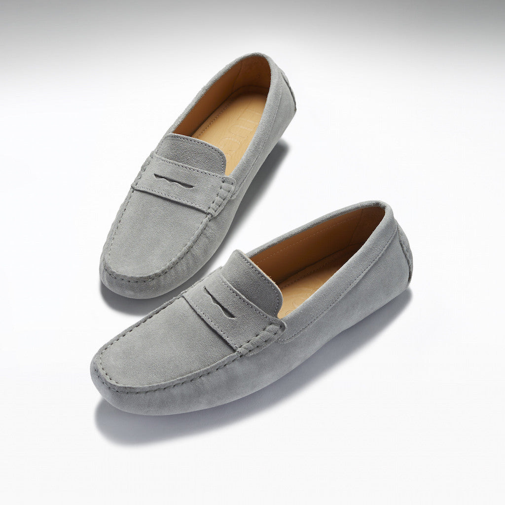 Penny Driving Loafers, dove grey suede