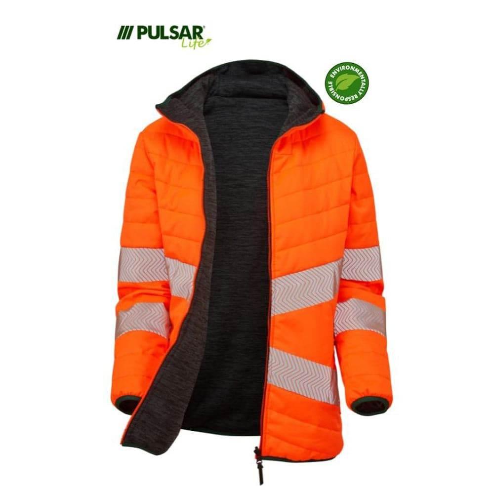 PULSAR® LIFE LFE963 GRS Women's Reversible Hi-Vis Puffer Jacket Orange